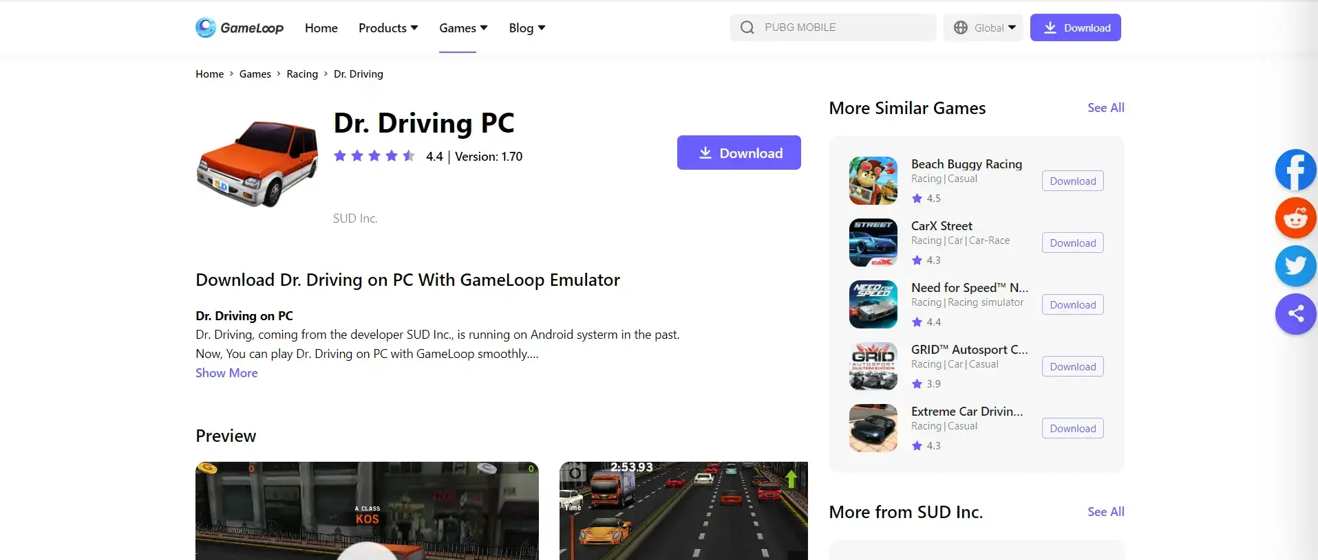 download page for gameloop to download dr. driving for pc