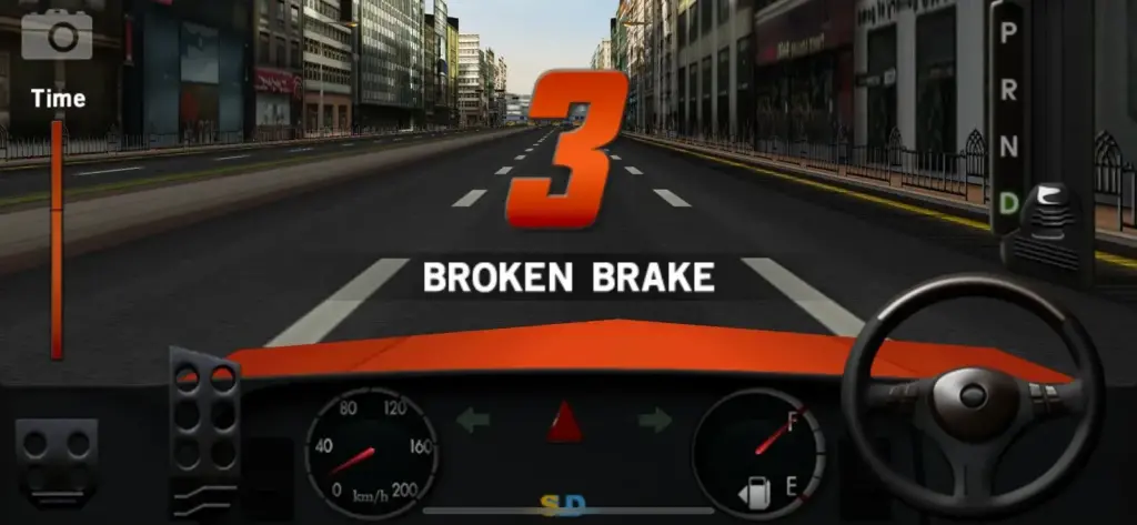 screenshot of Broken brakes mission in dr driving