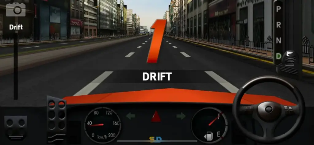 screenshot of drift mission in dr driving